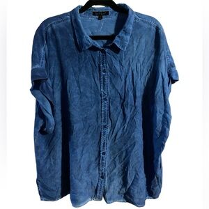 Velvet Heart Blue Short Sleeved Button Down Shirt